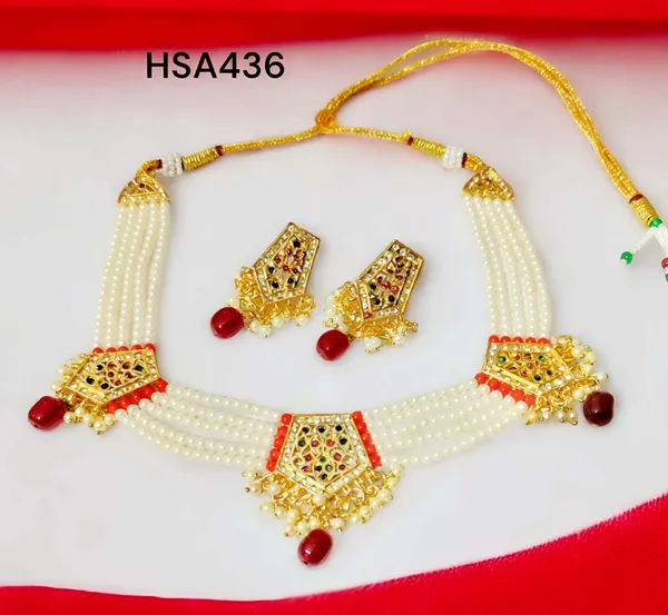 Balaji_Gold_Multicolour_Royal_Kundan_Pearl_Choker_Necklace_Set_With_Earrings_For_Women