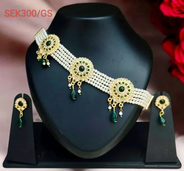 Balaji_Gold_Multicolour_Royal_Pearl_&_Stone_Choker_Necklace_Set_For_Women