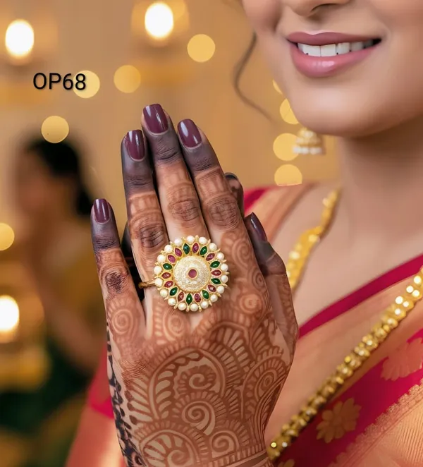 Balaji_Gold_Multicolour_Traditional_Stone_Adjustable_Finger_Ring_For_Women
