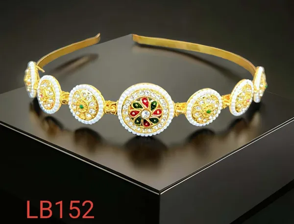 Red_&_Green_Traditional_Rajasthani_Sheeshfool_Rakhdi_Headband_For_Women