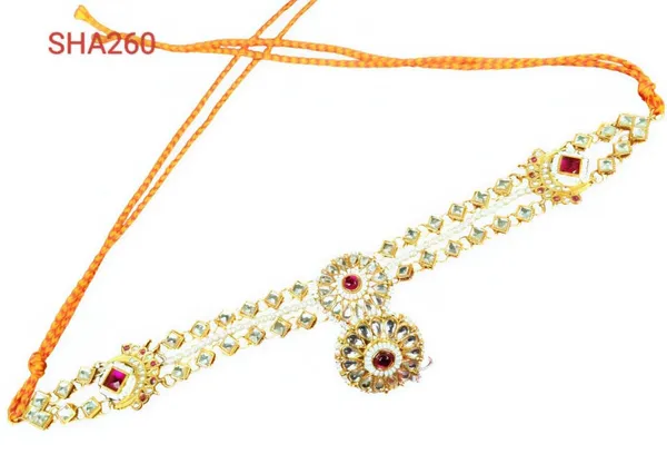 Pink_&_White_Traditional_Rajasthani_Sheeshfool_Rakhdi_With_Pearl_&_Kundan_Work_For_Women