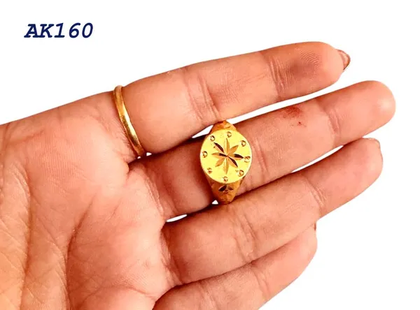 Balaji_Gold_Golden_Classic_Round_Face_Directional_Star_Band_Ring_For_Men