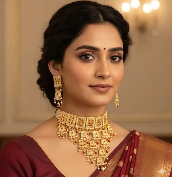 Balaji_Gold_Golden_&_Red_Royal_Beaded_Kundan_Aad_Choker_Necklace_For_Women