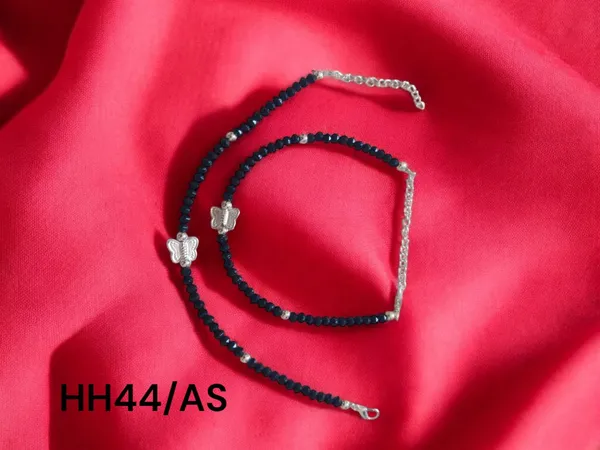PACK_OF_2_Silver_Fancy_Silver_Plated_Attractive_Butterfly_Anklet_For_Women