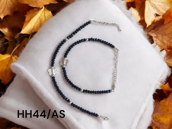 PACK_OF_2_Silver_Fancy_Silver_Plated_Attractive_Butterfly_Anklet_For_Women
