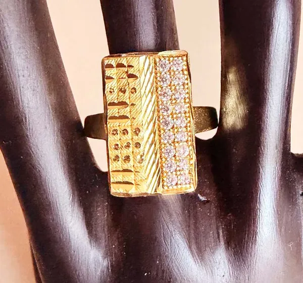 Balaji_Gold_Golden_Dual-Texture_Rectangular_Cz_Men's_Statement_Ring_For_Men