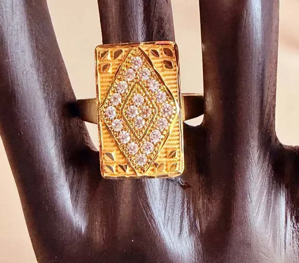 Golden_Rectangular_Diamond-Cut_Cz_Studded_Men's_Finger_Ring_For_Men