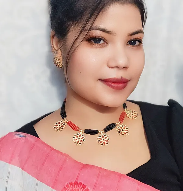 Copper_Based_Assamese_Traditional_Red_Black_Thuria_Jewellery_Set_For_Women