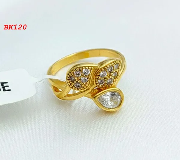 Balaji_Gold_Golden_Elegant_Leaf_&_Teardrop_Cz_Cluster_Ring_For_Women