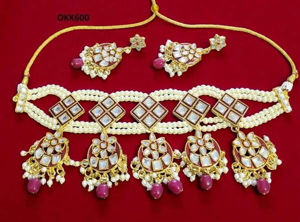 Balaji_gold_Golden_Rajwadi_Kundan_Pearl_Combo_Jewellery_Set_For_Women