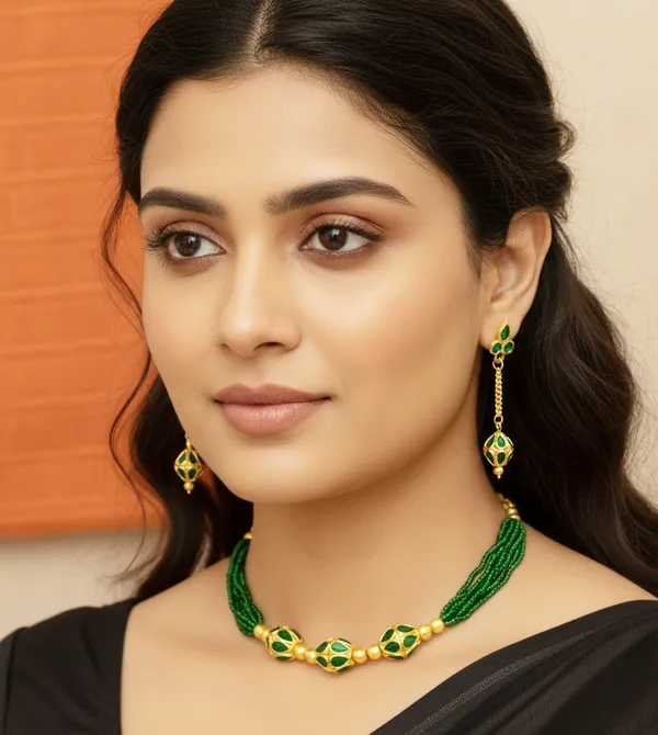 Assamese_Traditional_Gold_Plated_Green_Meenakari_Moni_Mala_Necklace_Set_For_Girls_&_Women