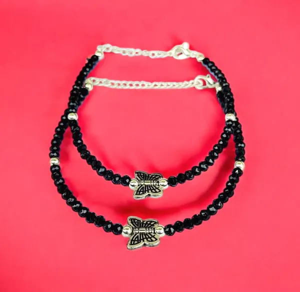PACK_OF_2_Silver_Fancy_Silver_Plated_Attractive_Butterfly_Anklet_For_Women