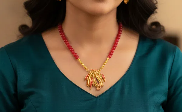 Assamese_Traditional_Copper_Based_Red_Kopou_Ful_Moni_Tassel_Jewellery_Set