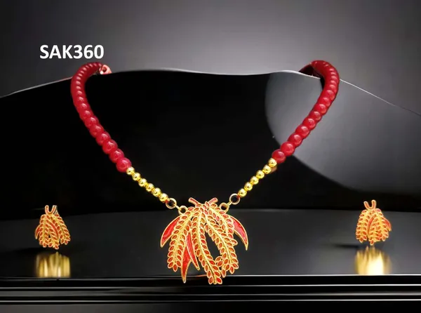 Assamese_Traditional_Copper_Based_Red_Kopou_Ful_Moni_Tassel_Jewellery_Set
