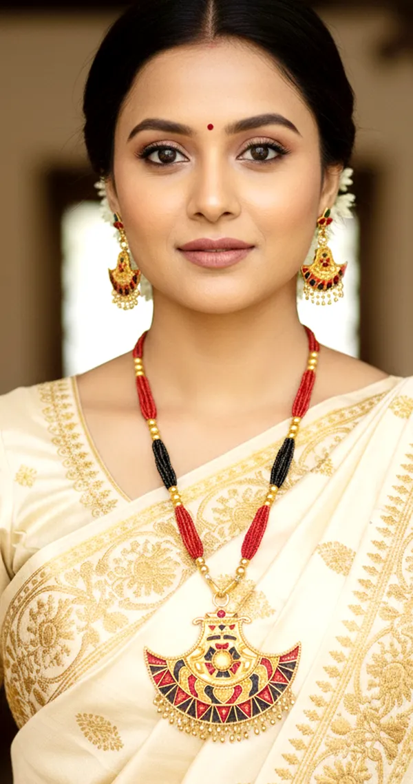 Assamese_Traditional_Red_Black_Meenakari_Jewellery_Set