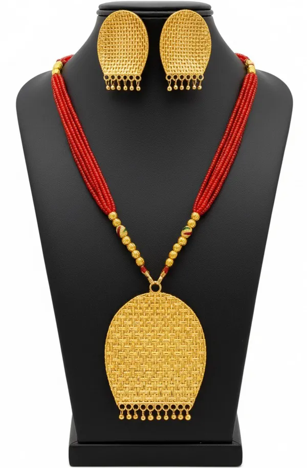 Assamese_Traditional_Golden_Red_Kula_Jewellery_Set