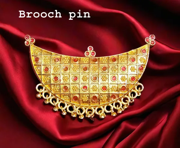 (Pack_Of_2)_Assamese_Traditional_Red_Meenakari_Junbiri_Brooch_Pin