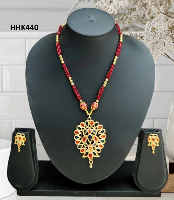 Assamese_Traditional_Red_Blue_Dugdugi_Monimala_Tassel_Jewellery_Set