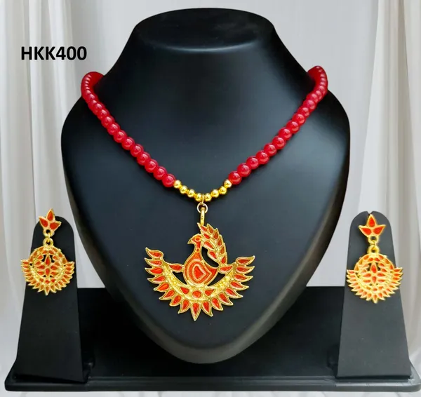 Assamese_Traditional_Red_Meenakari_Mayur_Design_Monitassel_Jewellery_Set
