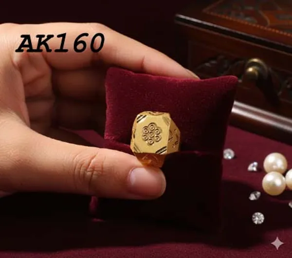 Balaji_Gold_Golden_Premium_Engraved_Hexagon_Men's_Finger_Ring_For_Men
