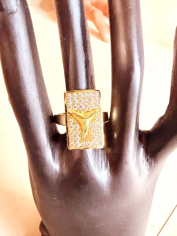 Balaji_Gold_Micro_Gold_Plating_Premium_Rectangular_Cz_Studded_Men's_Statement_Ring_For_Men
