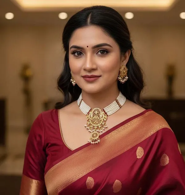 Balaji_Gold_Red_Premium_Traditional_Kundan_Choker_Necklace_Set_With_Pearl_Strings_&_Matching_Earrings_For_Women