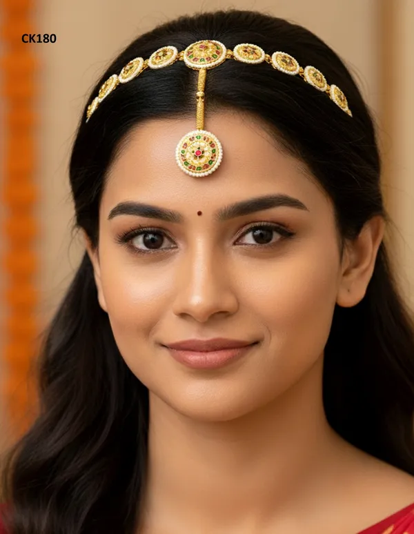 Pack_Of_2_Golden_Rajasthani_Round_Headband_Rakhdi_With_Floral_Stone_Work_For_Women