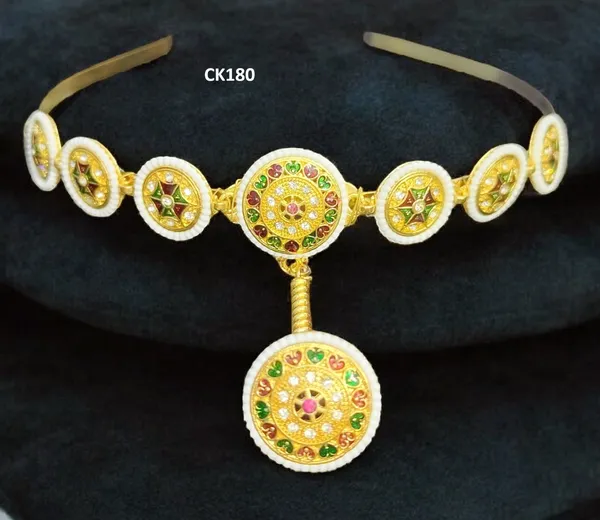 Pack_Of_2_Golden_Rajasthani_Round_Headband_Rakhdi_With_Floral_Stone_Work_For_Women