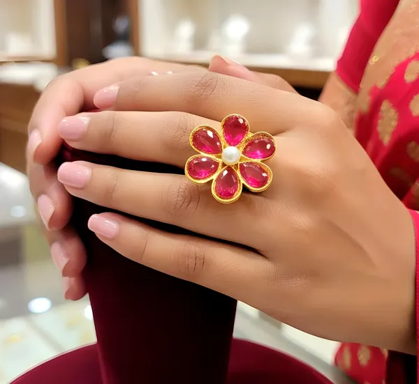 Balaji_Gold_Red_Rajasthani_Kundan_Combo_Jewellery_Set_For_Women