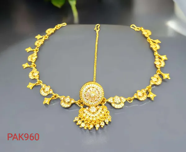 Balaji_Gold_Micro_Gold_Plated_Rajasthani_Traditional_Rakhdi_/_Borla_Maang_Tikka_For_Women