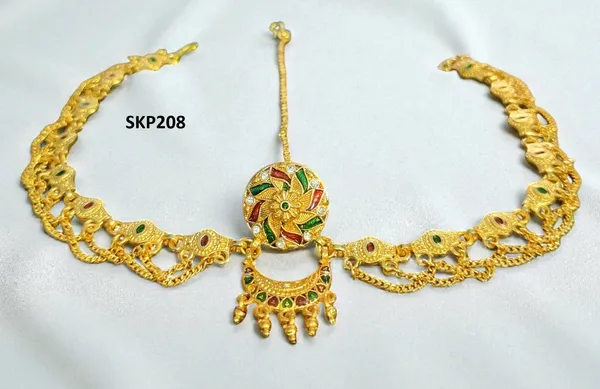 Rajasthani_Traditional_Gold_Plated_Rakhdi_With_Multicolor_Stone_Work