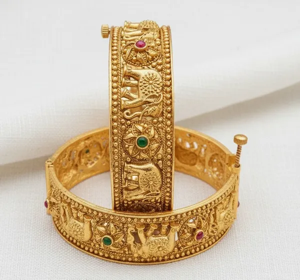 Balaji_Gold_Multicolour_Rajasthani_Traditional_Temple_Design_Adjustable_Kada_Bangle_For_Women