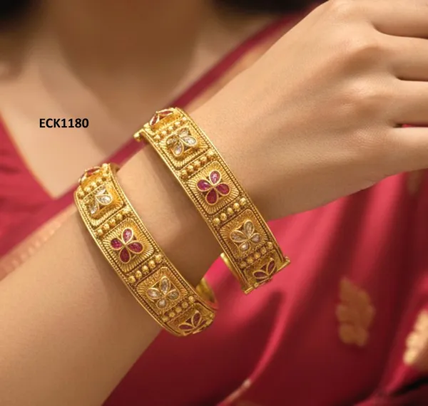 Balaji_Gold_Antique_Gold-Plated_Rajasthani_Kada_Bangles_with_Ruby_and_Polki_Accents_(Set_of_2)