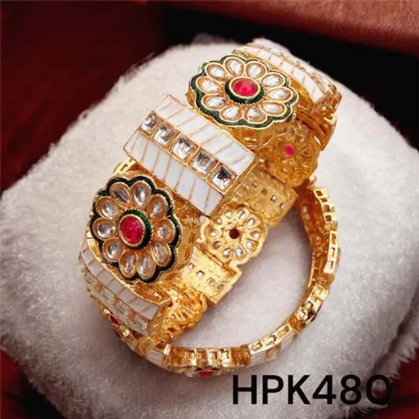 Balaji_Gold_Multicolour_Royal_Kundan_&_Ruby_Floral_Designer_Bangles_For_Women