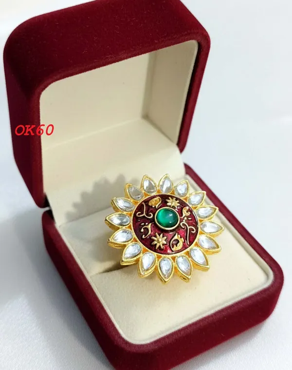 Balaji_Gold_Multicolour_Royal_Kundan_Floral_Statement_Ring_For_Women