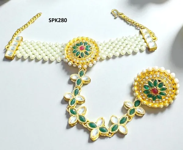 Multicolour_Royal_Minakari_Kundan_Pearl_Hand_Panja_Bracelet_For_Women