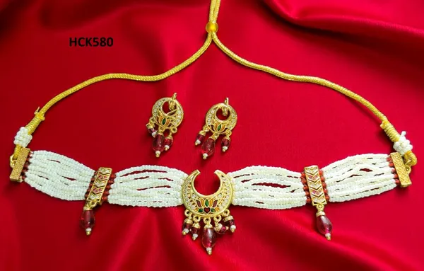 Multicolour_Royal_Beaded_Kundan_Choker_Necklace_Set_With_Accents_For_Women