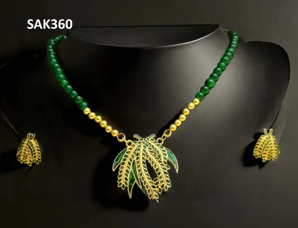BGGOLD_Assamese_Traditional_Copper_Based_Green_Kopou_Ful_Moni_Tassel_Jewellery_Set