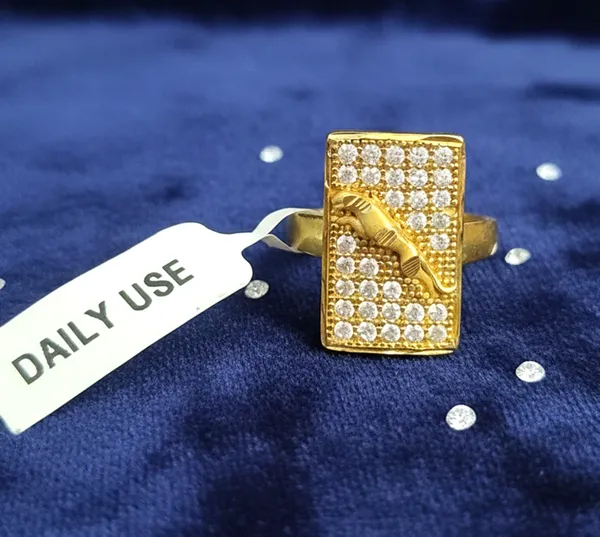 Balaji_Gold_Golden_Luxury_Full_Cz_Studded_Rectangular_Men's_Finger_Ring_For_Men