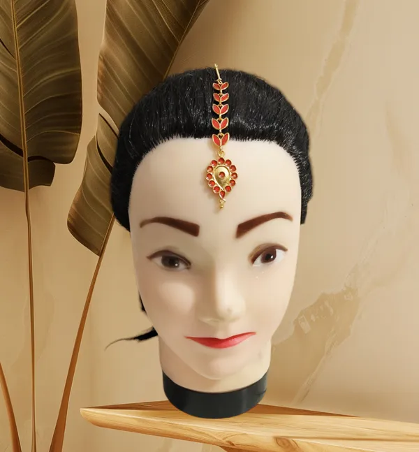 Assamese_Traditional_Copper_Gold_Plated_Red_Dugdugi_Maang_Tikka_For_Women