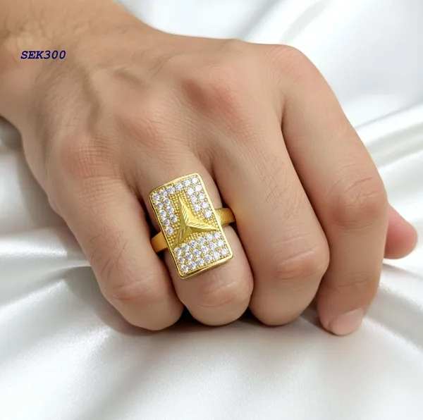 Balaji_Gold_Micro_Gold_Plating_Premium_Rectangular_Cz_Studded_Men's_Statement_Ring_For_Men