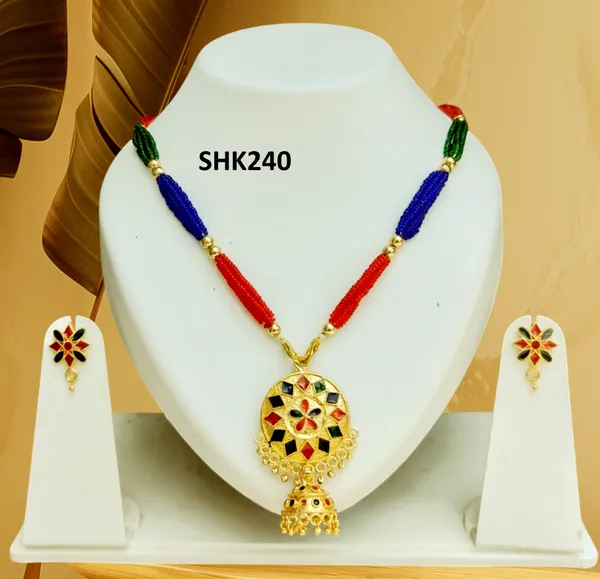 Assamese_Traditional_Multi_Small_Japi_With_Tassel_Jewellery_Set