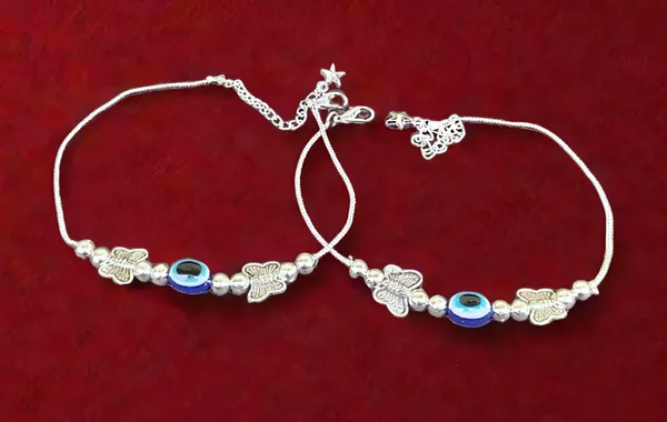 Fancy_Silver_Plated_Eye_Ball_With_Butterfly_Anklet_For_Girls_And_Women