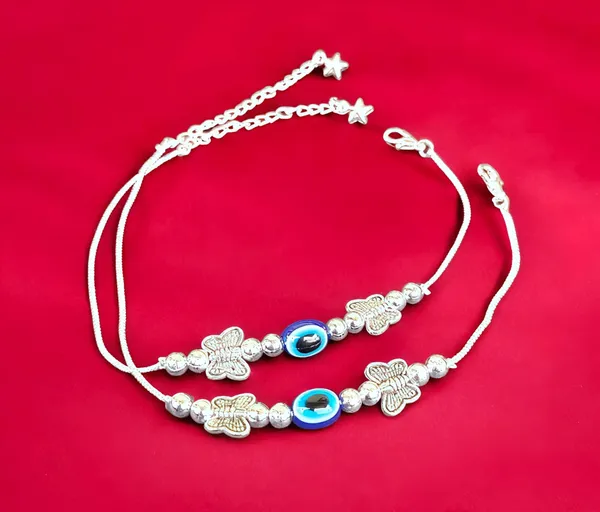 Fancy_Silver_Plated_Eye_Ball_With_Butterfly_Anklet_For_Girls_And_Women