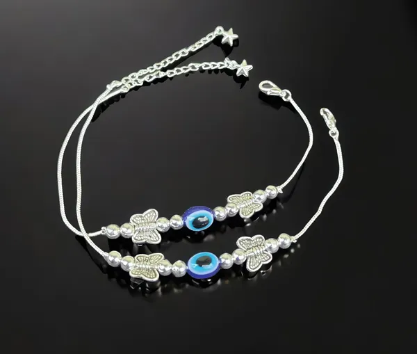 Fancy_Silver_Plated_Eye_Ball_With_Butterfly_Anklet_For_Girls_And_Women