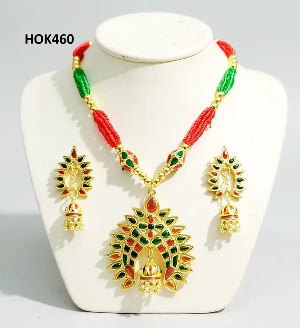 Assamese_Traditional_Copper_Based_Multi_2_Ball_Tassel_Dugdugi_Jewellery_Set