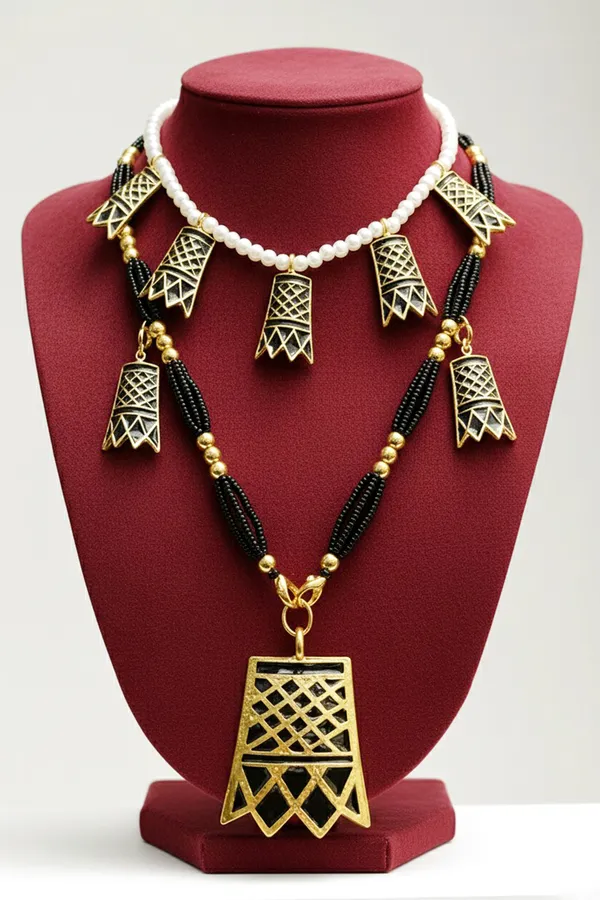 Assamese_Traditional_Copper_Based_Black_Meenakari_Thuriya_Combo_Set