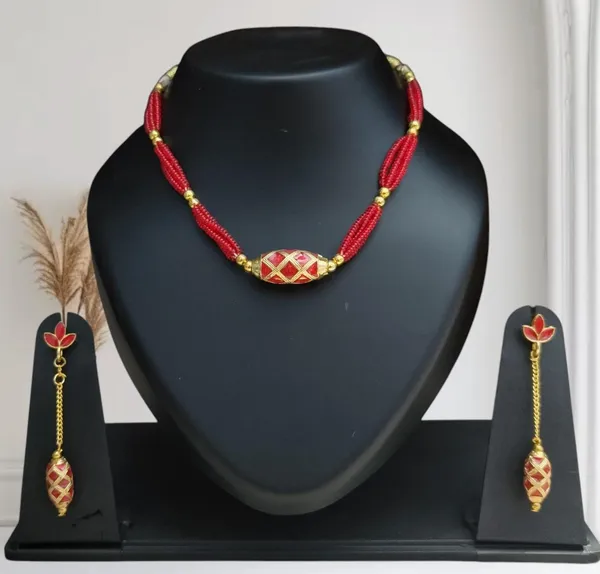 Assamese_Traditional_Red_Meenakari_Moni_Mala_Jewellery_Set
