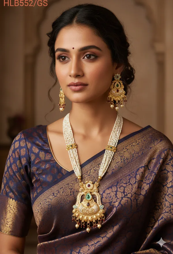 Balaji_Gold_Multicolour_Traditional_Multi_Colour_Minakari_Multi_Strand_Pearls_Long_Necklace_Earring_Set_For_Women