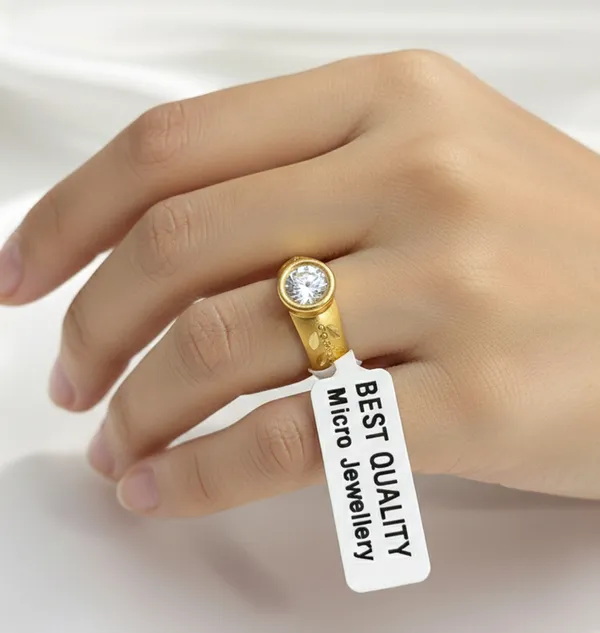 Golden_Elegant_Single_Stone_Cz_Ring_-_Matte_Finish_For_Women
